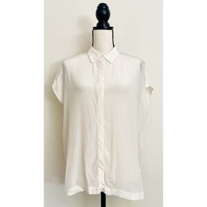 Vince Silk Ivory Button Up Blouse
